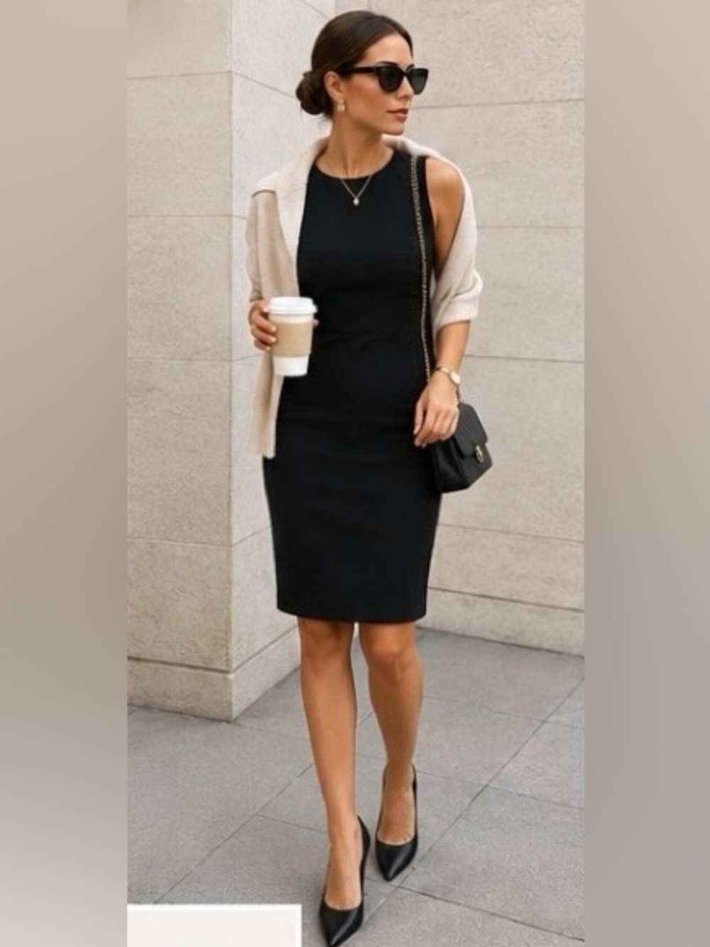 Theory Classic Black Sleeveless Sheath Dress Size Small Minimalist